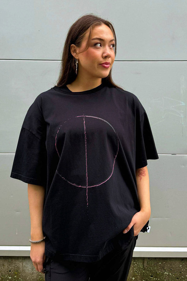 Black Oversize Distress Flag T-shirt (Unisex)