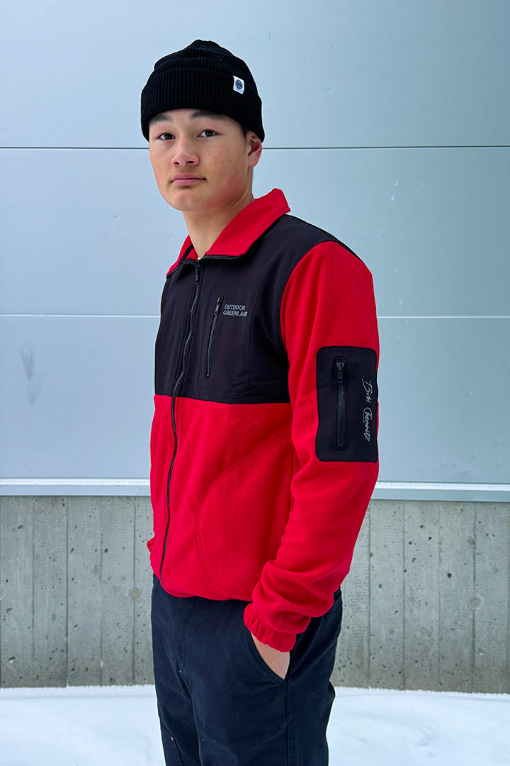 Red Full Polar Zip (Unisex)