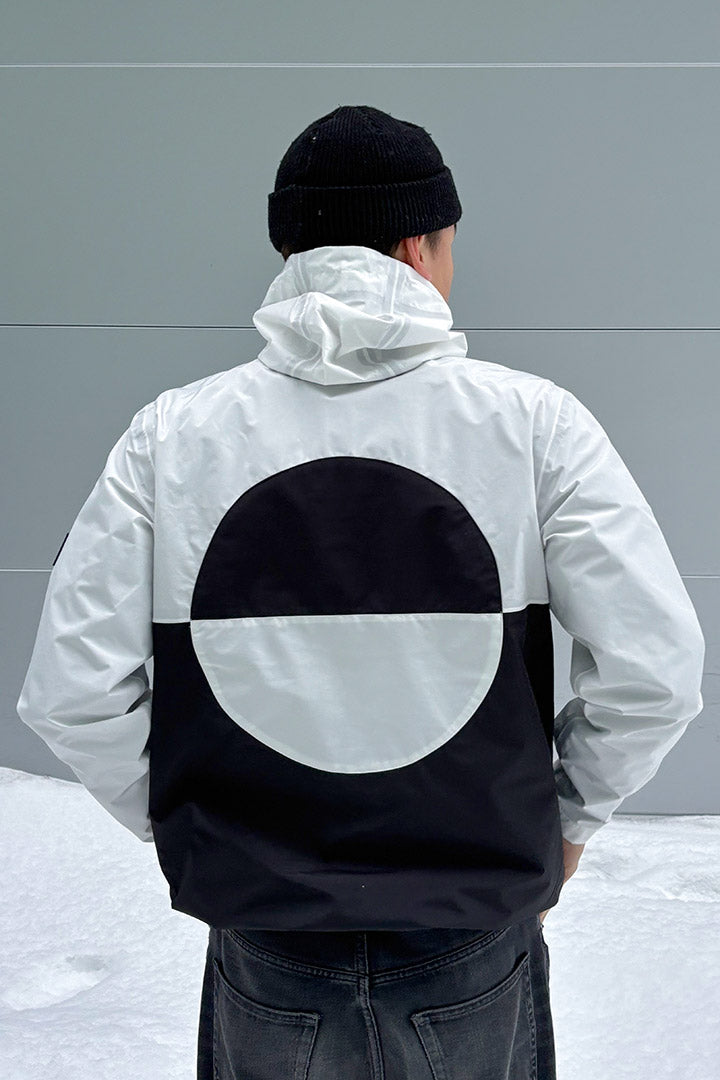 White/Black Shell Anorak - BIBI (Unisex)
