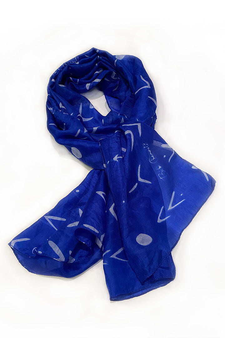 Blue Tattoo Silk Scarf