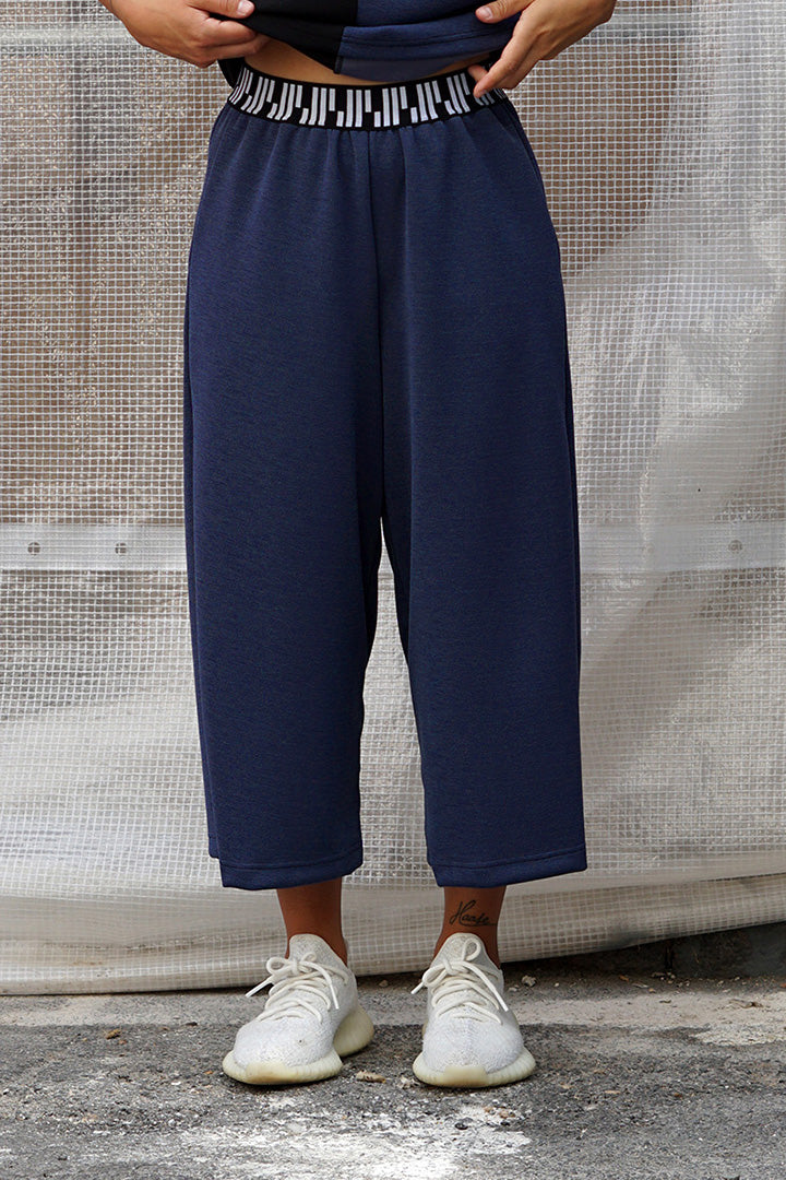 Navy Blue Crepe Pants