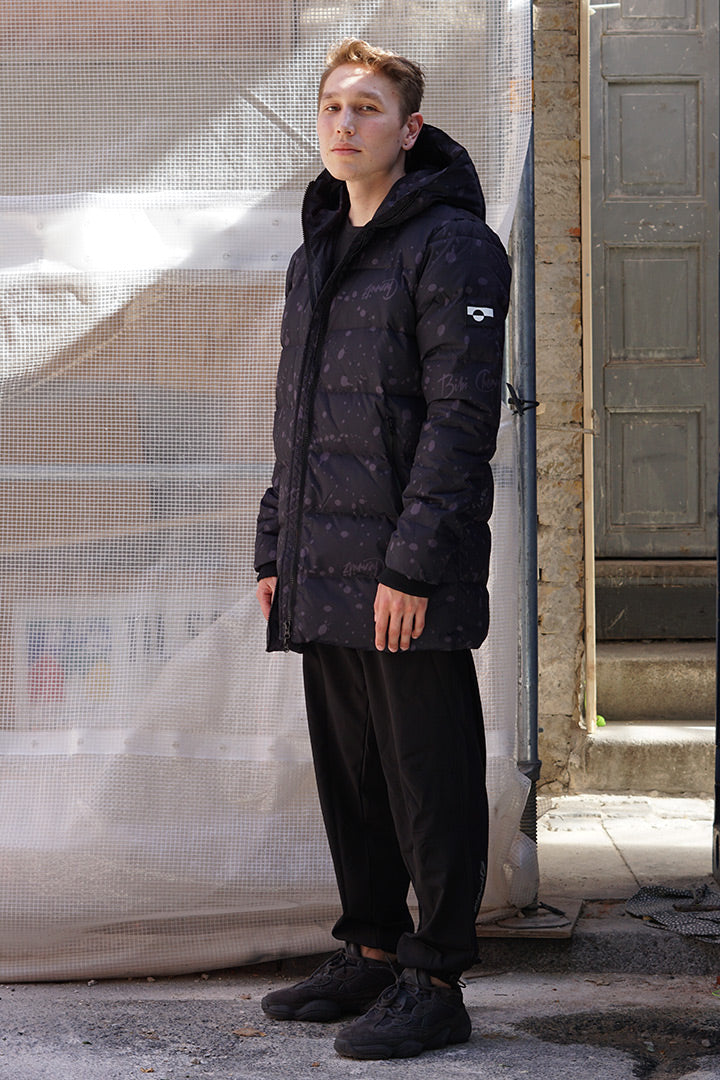 Dark Spray Long Down Jacket