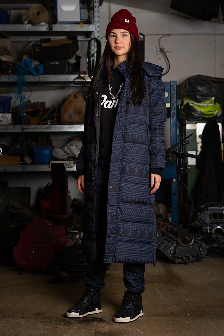 Extra Long Tattoo Camo Down Jacket
