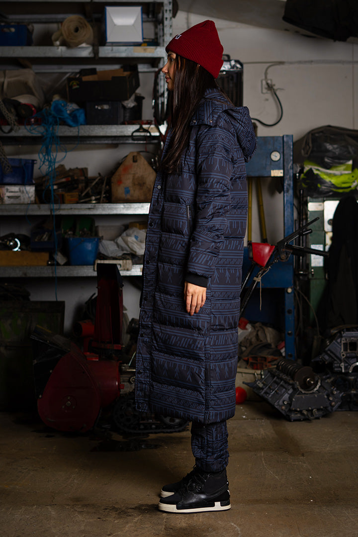 Extra Long Tattoo Camo Down Jacket