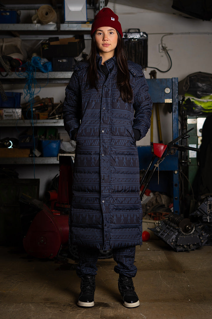 Extra Long Tattoo Camo Down Jacket