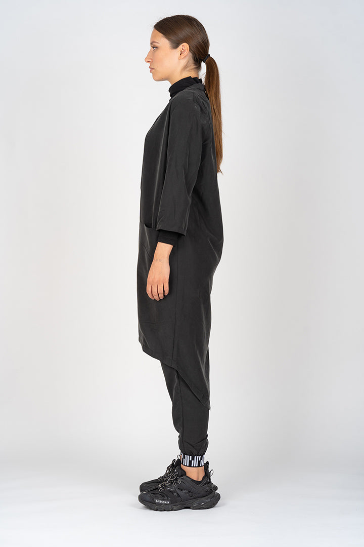No Stretch Long Open Cardigan (Black)