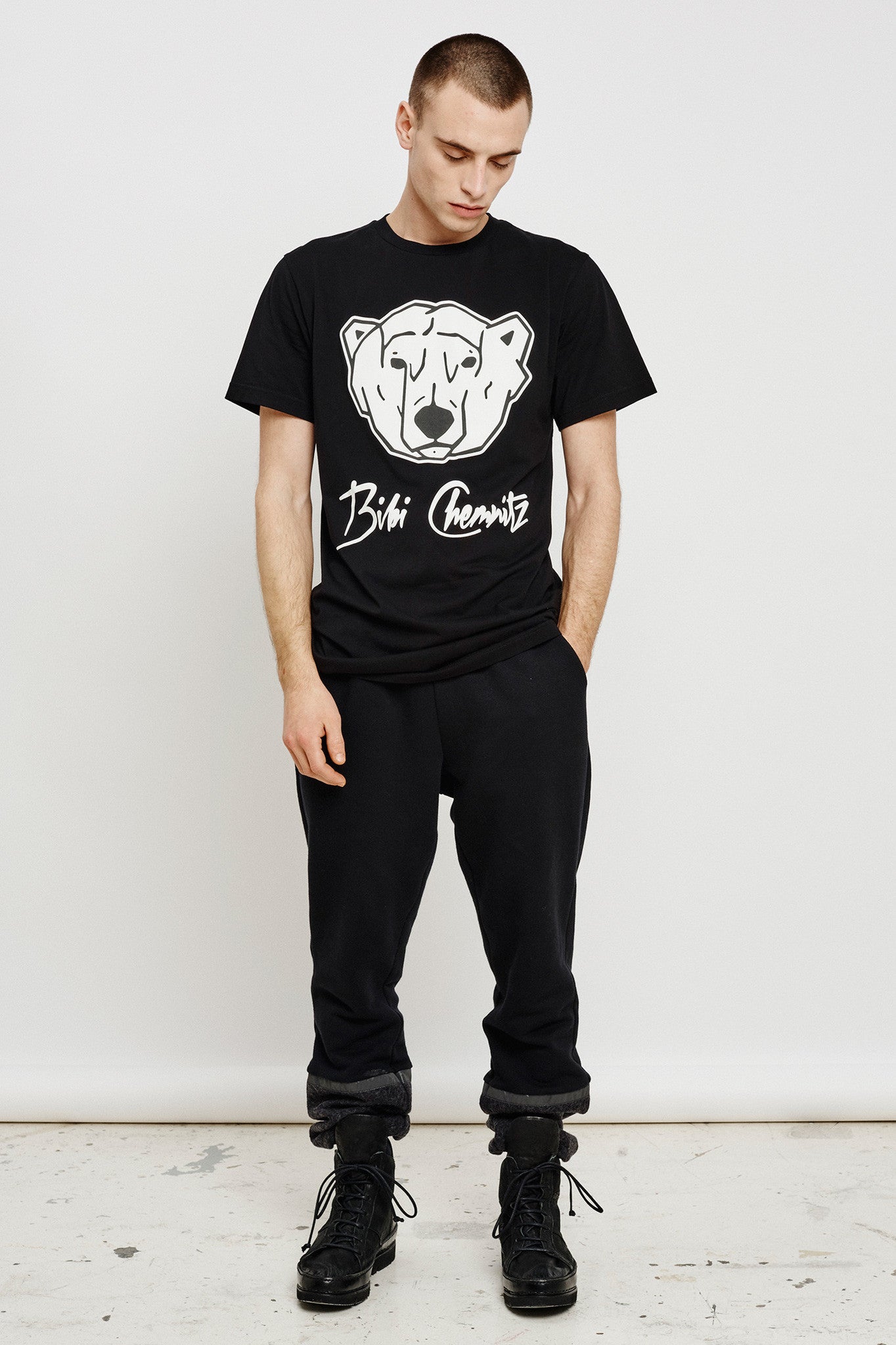 BIBI CHEMNITZ black polar bear t-shirt