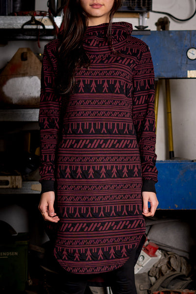 Burgundy hotsell hoodie dress