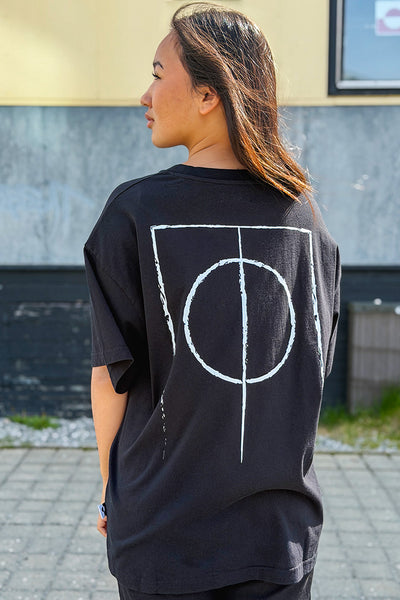 Black Boxfit Distressed Flag T-shirt  (Unisex)
