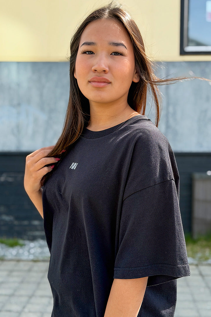 Black Boxfit Distressed Flag T-shirt  (Unisex)