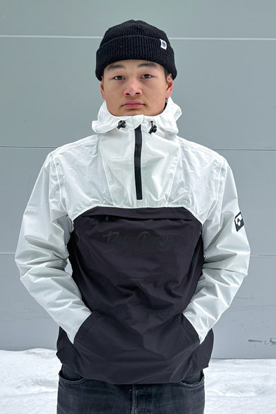 White/Black Shell Anorak - BIBI (Unisex)
