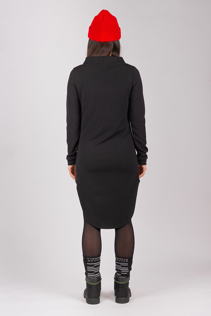 Black Inuit Collar Dress