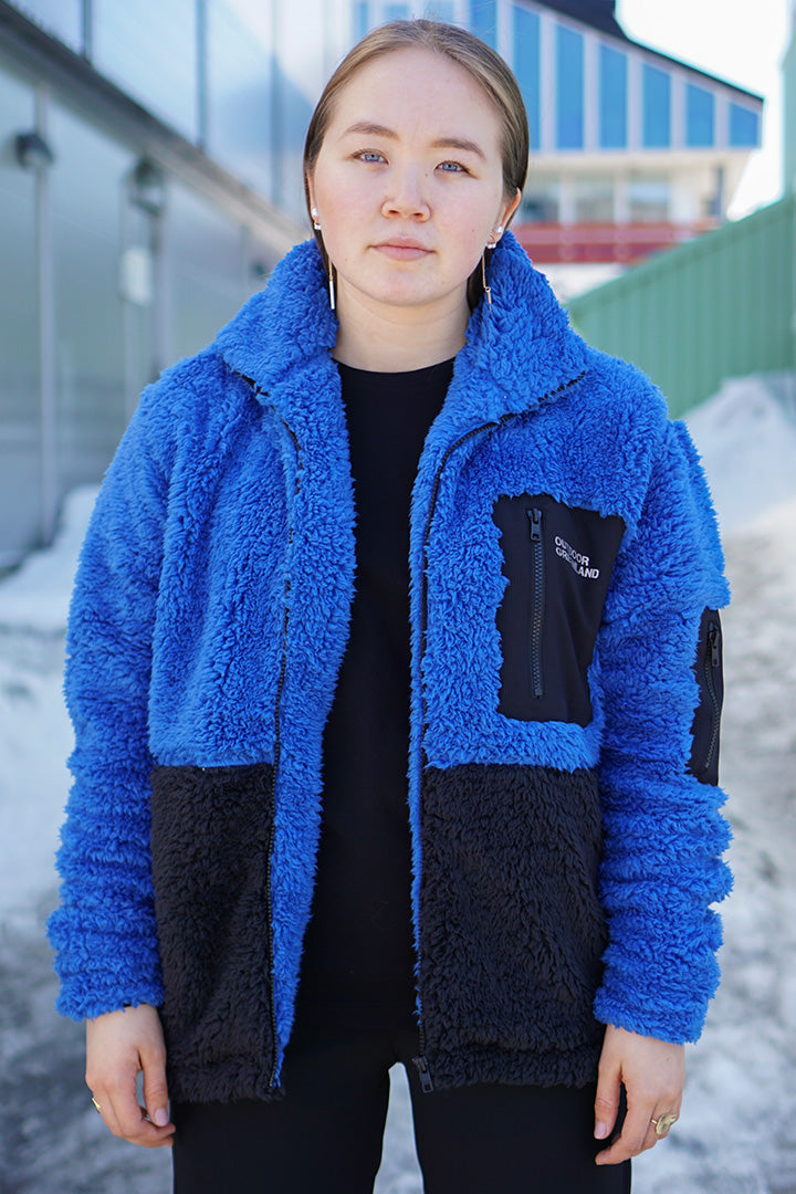 Blue/Black Sherpa Fleece Jacket (Unisex)