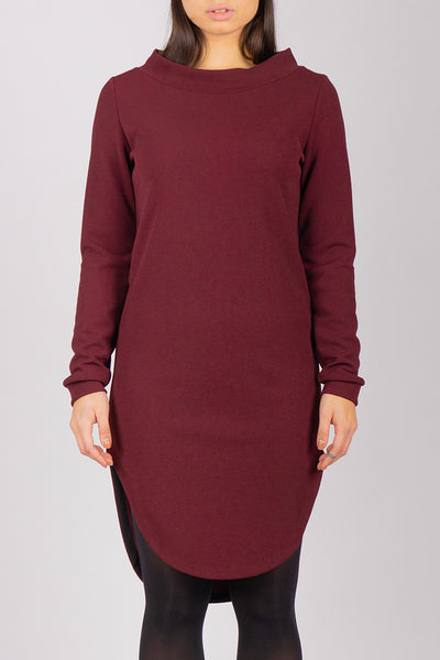 Burgundy Inuit Collar Dress