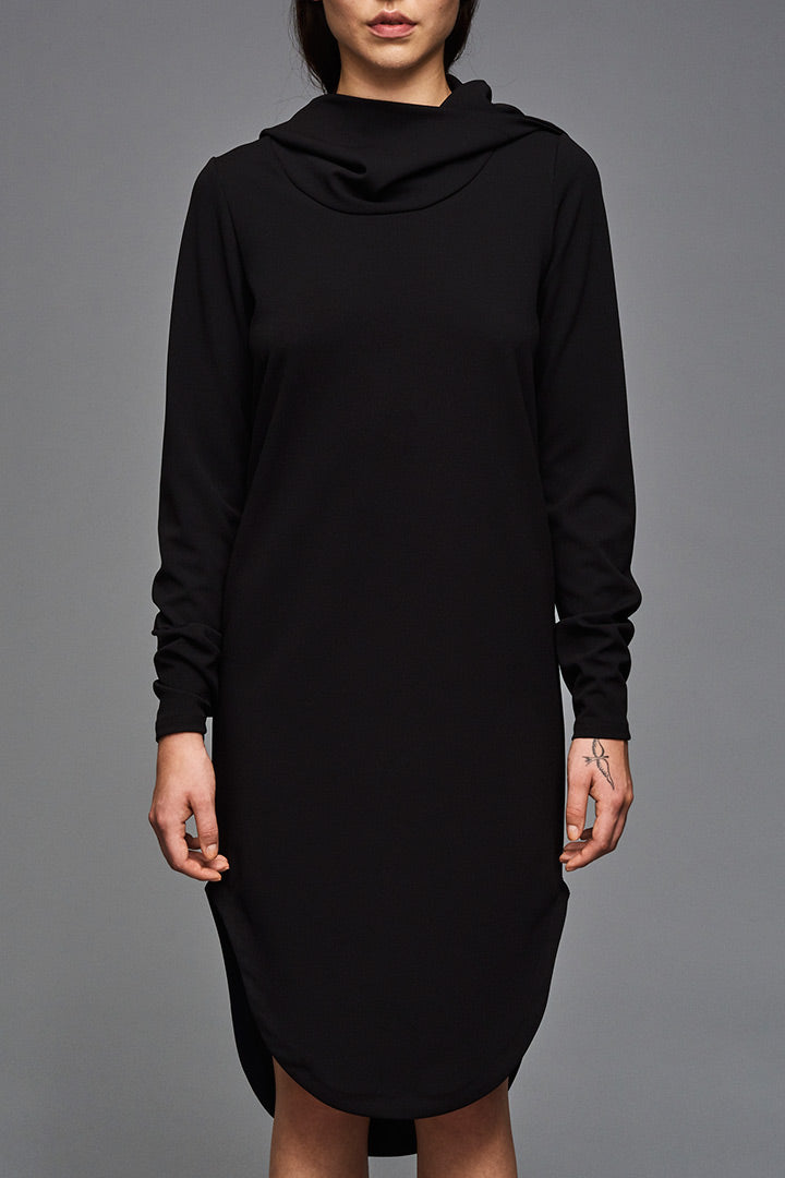 Cotton Inuit Hoodie Dress (black)