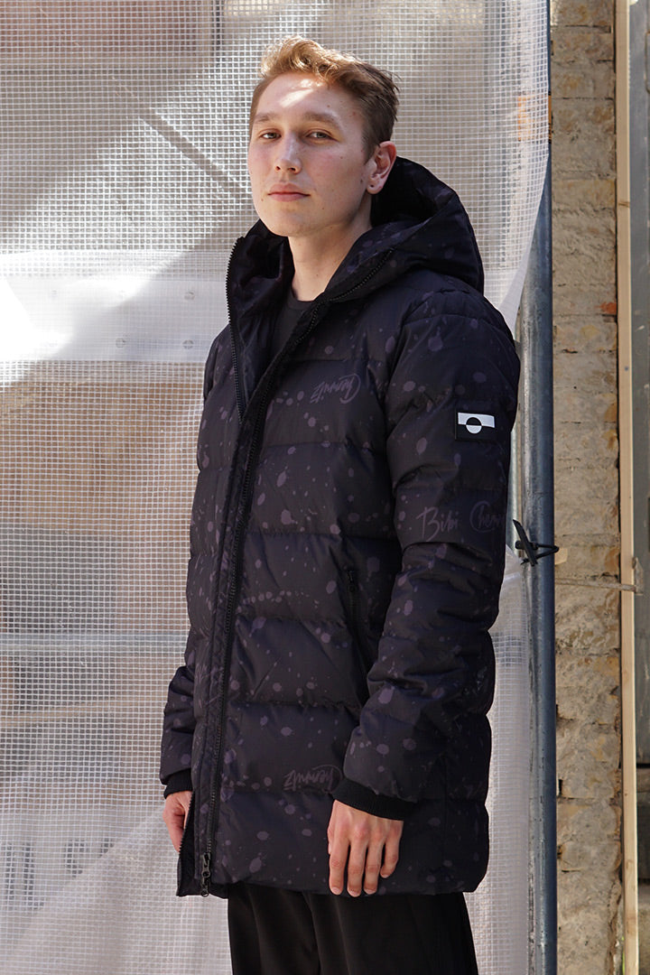 Dark Spray Long  Down Jacket