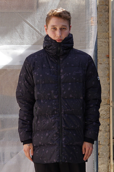 Dark Spray Long  Down Jacket