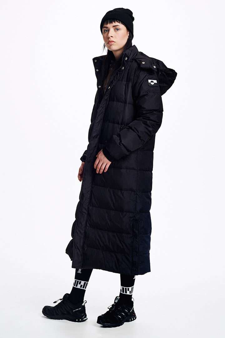 Extra Long Black Down Jacket