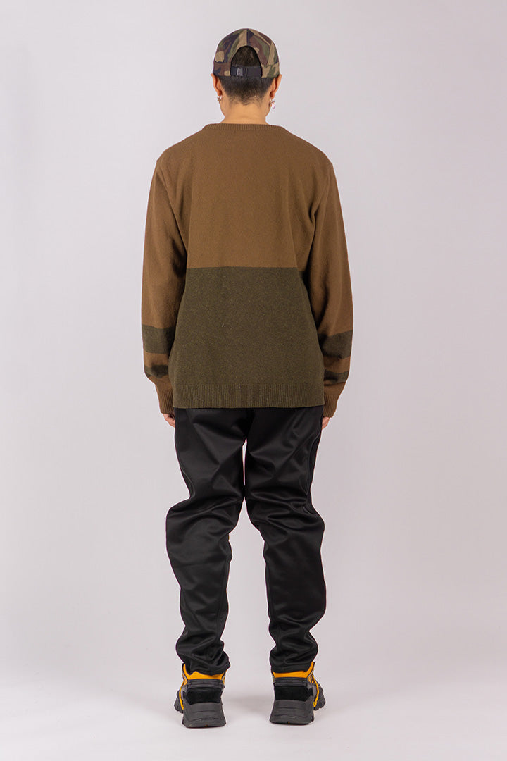 Lambs Wool Jumper Green/Brown (unisex)