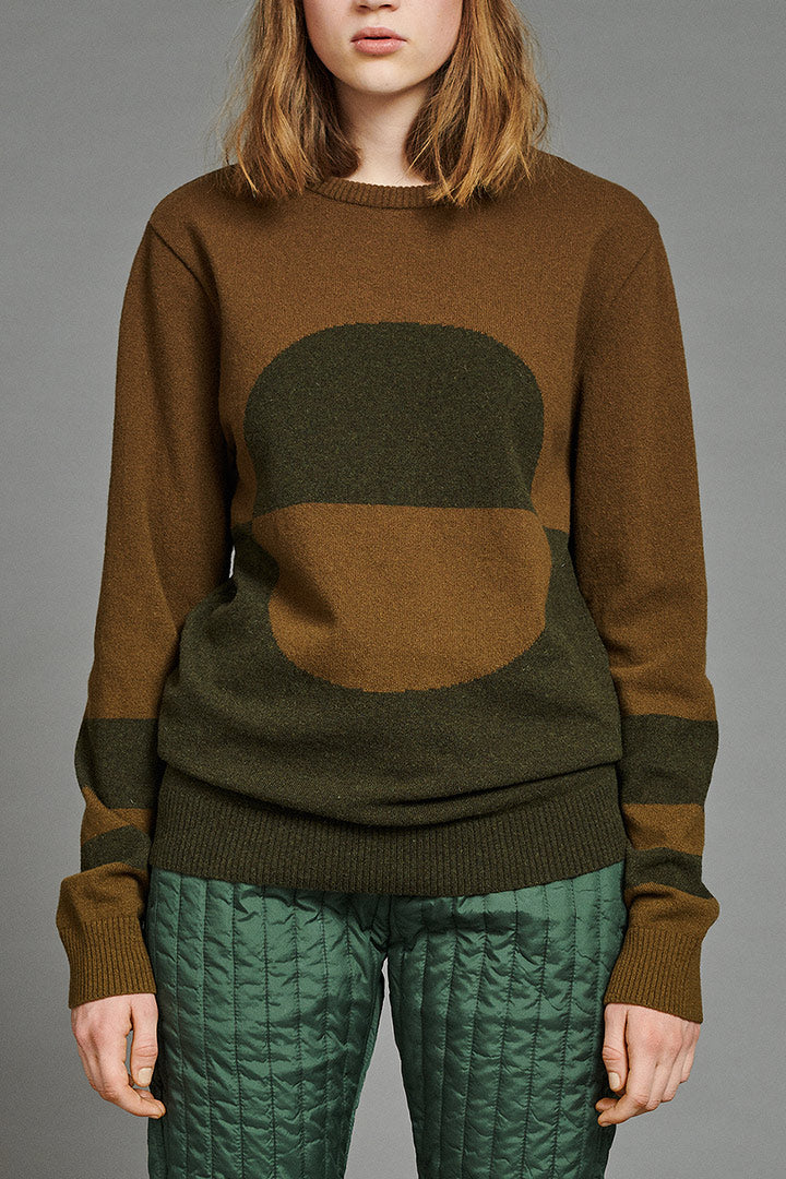 Lambs Wool Jumper Green/Brown (unisex)