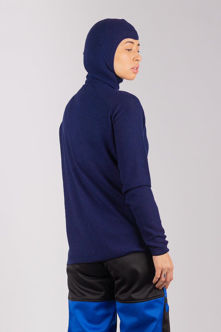 Navy 100% Merino Base Layer Hoodie (unisex)