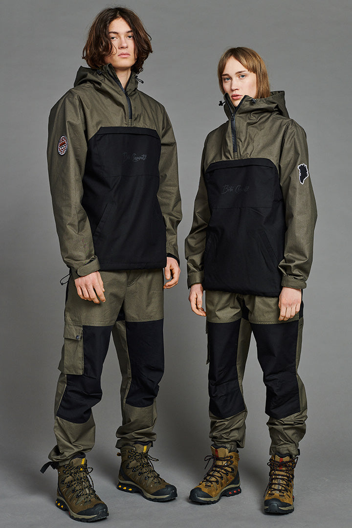 Outdoor Greenland Anorak (Army-Green + Black)(unisex)