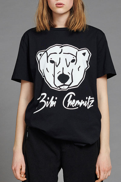 BIBI CHEMNITZ black polar bear t-shirt